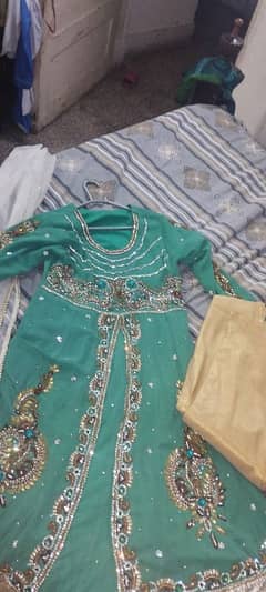 Bridal dress Zari work hand embroidery