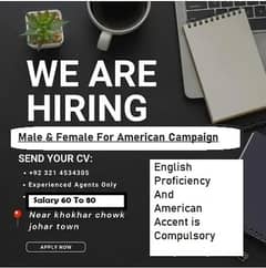 I Need Female Sttaf For English Call Center Jobs American NIght Shift