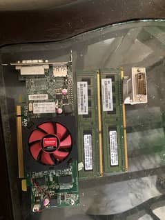 AMD readeon DDR3 1GB GRAPHICS  +2GB RAM +Converter