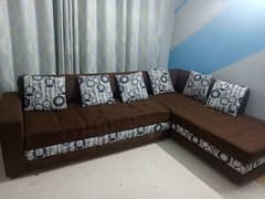 l shape sofa antique clock design with 6 cushions