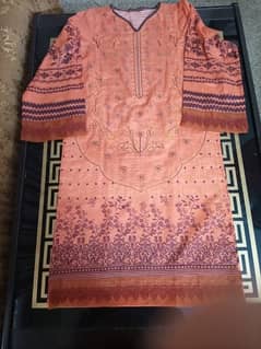 Orange dress light  embroidery