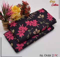 women's 2 pcs unstitched printed suit