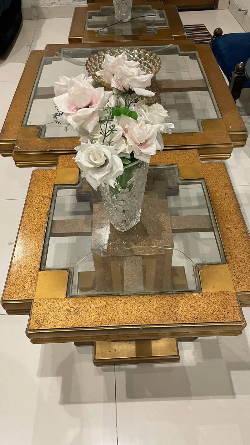 Dining table chairs and centre table with two side tables 1