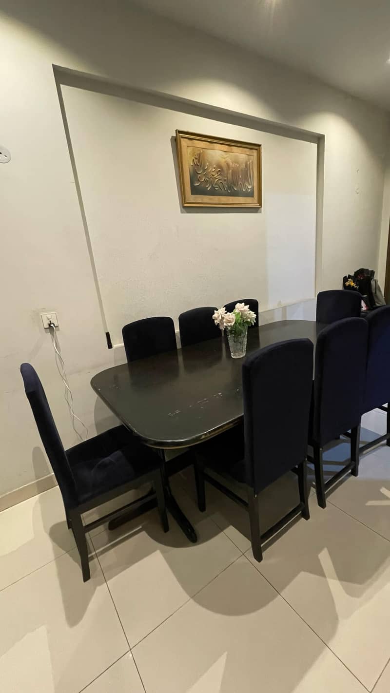 Dining table chairs and centre table with two side tables 2