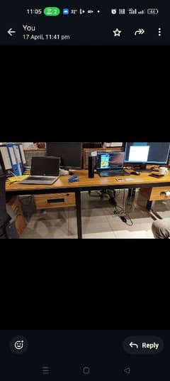 office workstation and office chairs