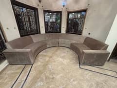 Round sofa set with table