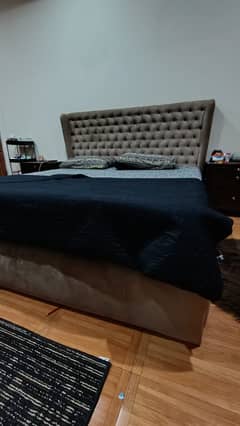 bed set - king size bed - bed with mattress - bed set with side table