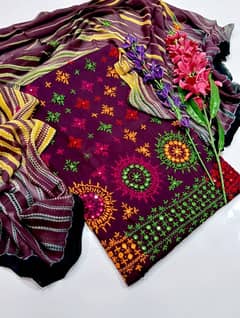 3pcs Unstitched fabric Clothes suits for women's