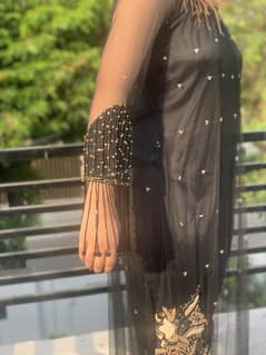 Black with heavy work patches and Laces work Prom or Fancy party wear