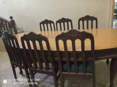 Wooden Dining Table with 6 chairs