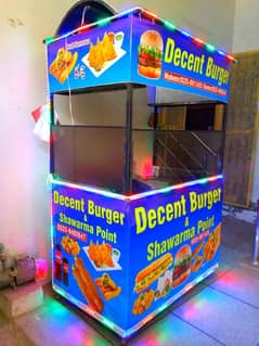 burger and shawarma and roll Samoas counter