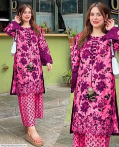 3 pcs women's stitched printed suit