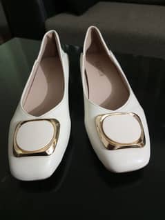 Pearl White Block Heel
