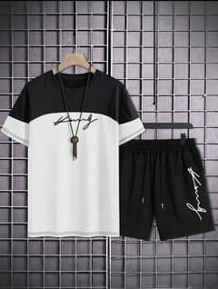 Boy's Polyester Printed T-Shirt & Shot Tracksuit