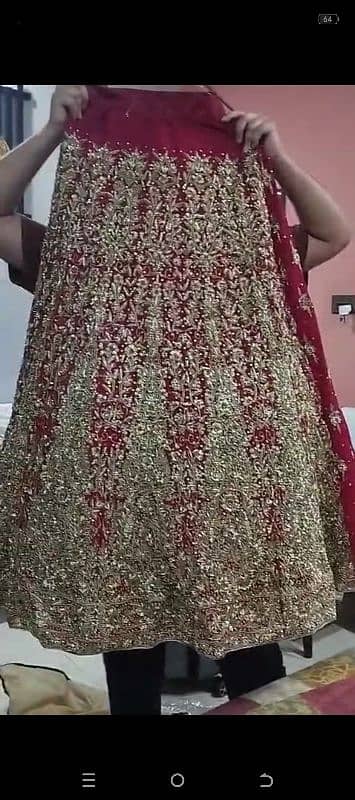 Bridal Barat lehnga in deeep red color 1