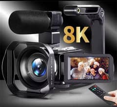 8K Digital video picture camera 8K resolution, 48MP image resolution