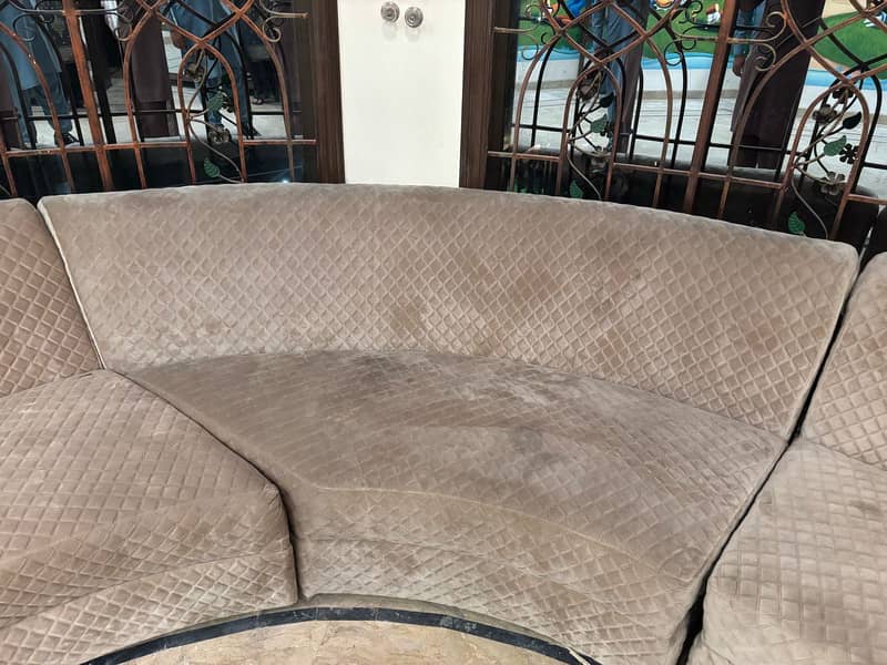 Round sofa set with table 5