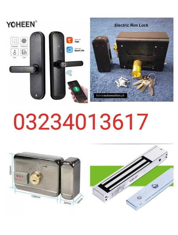smart fingerprint handle electric door lock access control system 2