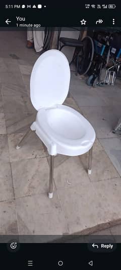plastic commode chair for sale 3 days used only