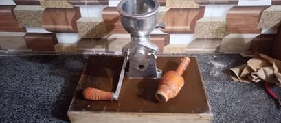 New Fruit Juice Machine fitted on wooden plank board base