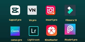 Capcut pro VN pro Filmora Canva pro Inshot pro Picsart pro kinemaster