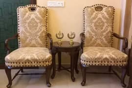 5 seater sofa with center Table 2 coffee chairs with side Table