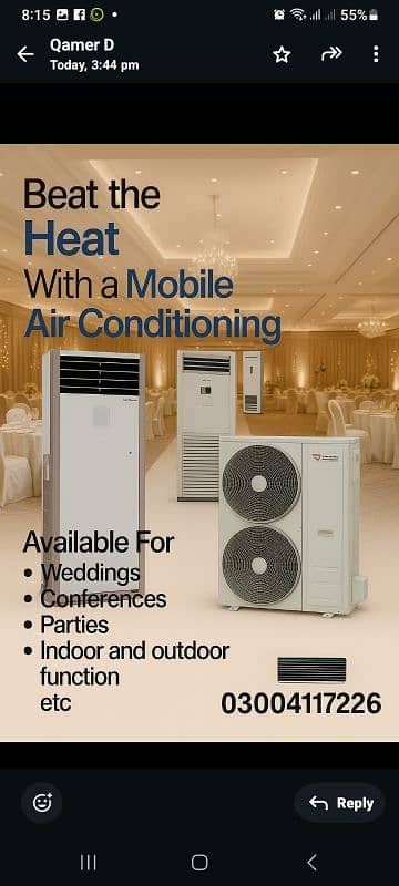 ac on rent 4 ton cabnet 10