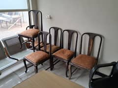 6 Used Dinning Chairs Old Tali Wood