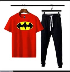 Two pcs man's stitched cotton jersey printed Tracksuit