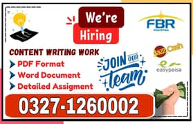 Typing job / Data Entry Job / Assignment Job / Online Job / Part Time