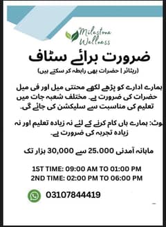 Limited vacancies available for contact 03393232033
