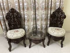 Wooden Chairs with table