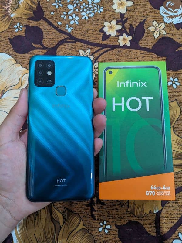 infinix hot 10 4Gb/64Gb With Box 10/10 0