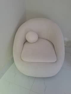 Boucle sofa with imported boucle fabric in white color