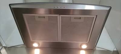 90cm Curved Glass Cooker Imported Hood in Stainless Steel