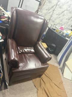 Luxury high back leather style sofa