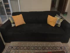 3+1+1 seater Black Sofa