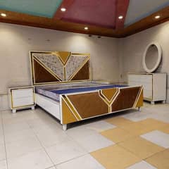 Double Bed - Bed Set - Side Table - Dressing - Poshish Bed For Sale