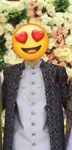 long coat with naseebi inner shervani