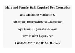 Required Delivery boy / & Order Taker male. female