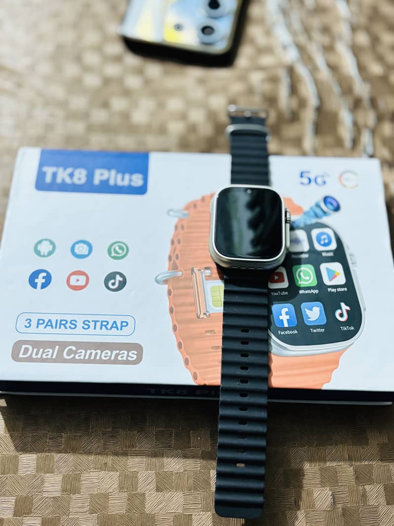 sim supported Android smartwatch with camera | TK8 plus 4g 1