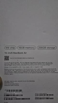 Macbook air 15" 2025 M4 only box opened