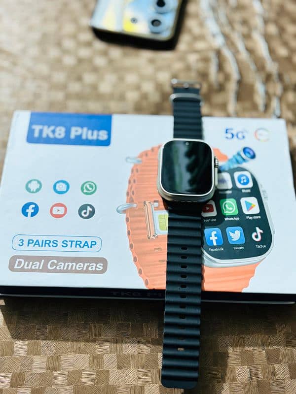 sim supported Android smartwatch with camera | TK8 plus 4g 1