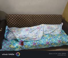 3 pc sofa plus come bed full sofa thora damage hai baki sab ok hai