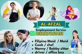 Maids / House Maids / cook / Nanny , chef / Baby Sitter maid available