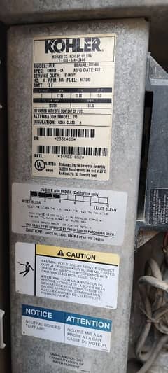 Kohler 12KVA Gass Generator