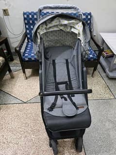 Tinnies Baby Stroller E03 Grey – Like New, Foldable & Durable