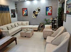 Corner Sofa Set L Shaped + tables seating 2 Chairs