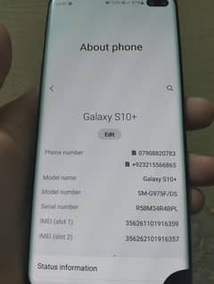 Samsung glaxy S10 plus fore sale