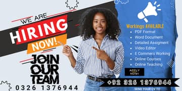 Part Time Full Time Job / Data Entry Job / Typing job /Assignment Job